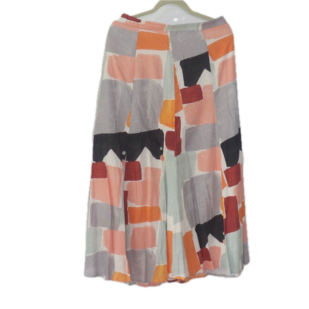 Aria Mosaic Linen Skirt Racerback Colorful Set (Moglea for Anthropologie) - Picture 5 of 11